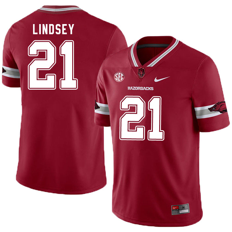 Men #21 Jack Lindsey Arkansas Razorbacks College Football Jerseys Sale-Alternate Cardinal